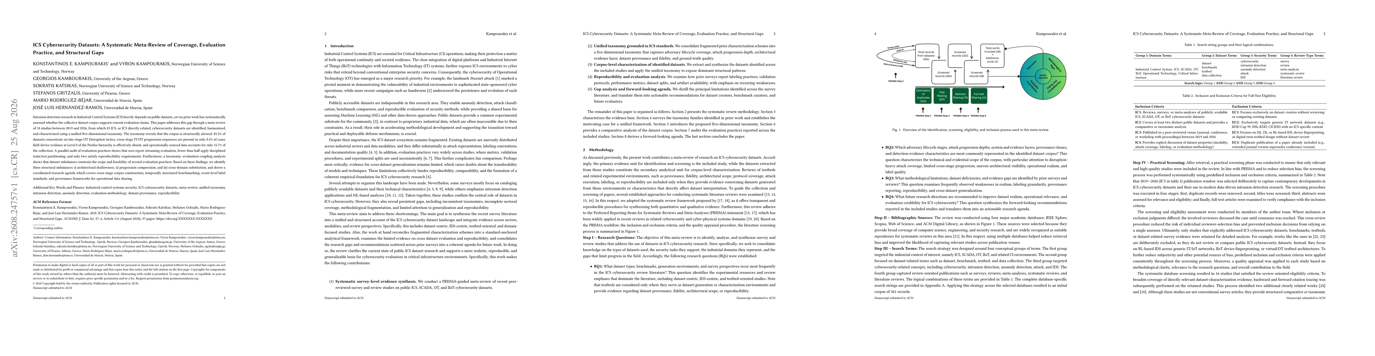Thumbnail for ICS Cybersecurity Datasets: A Systematic Meta-Review of Coverage, Evaluation Practice, and Structural Gaps
