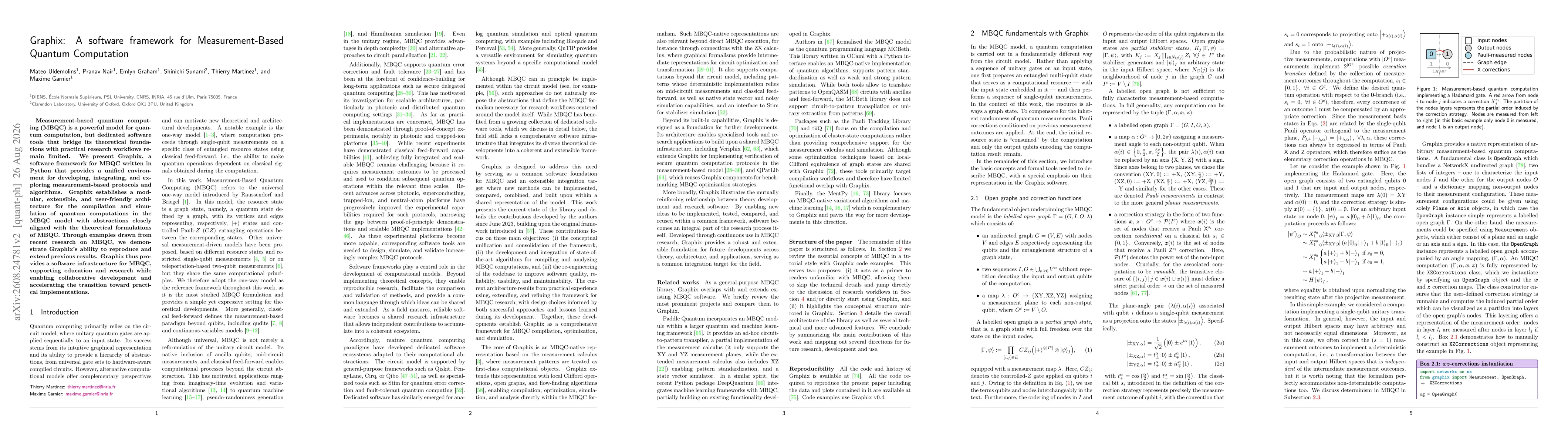 Thumbnail for Graphix: A software framework for Measurement-Based Quantum Computation