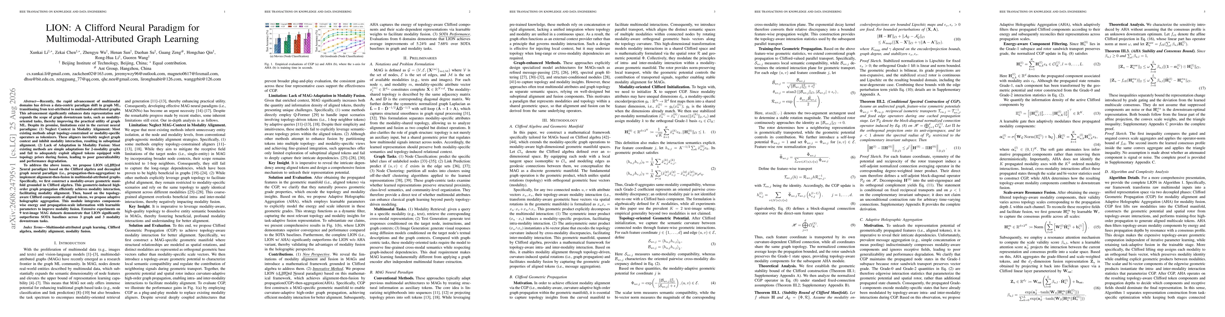 Thumbnail for LION: A Clifford Neural Paradigm for Multimodal-Attributed Graph Learning
