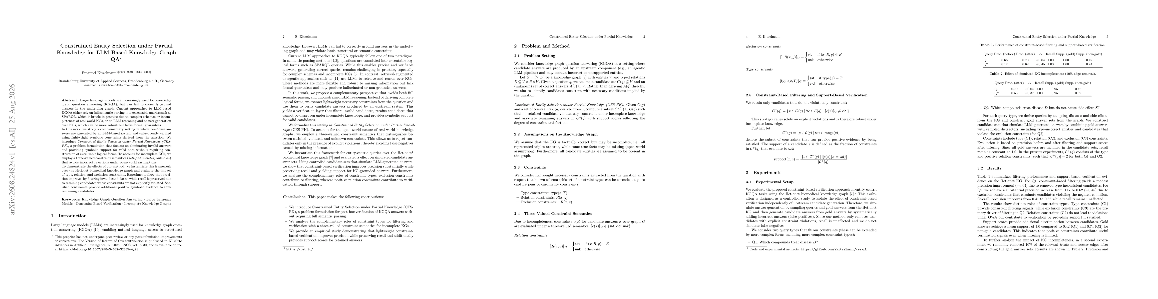 Thumbnail for Constrained Entity Selection under Partial Knowledge for LLM-Based Knowledge Graph QA