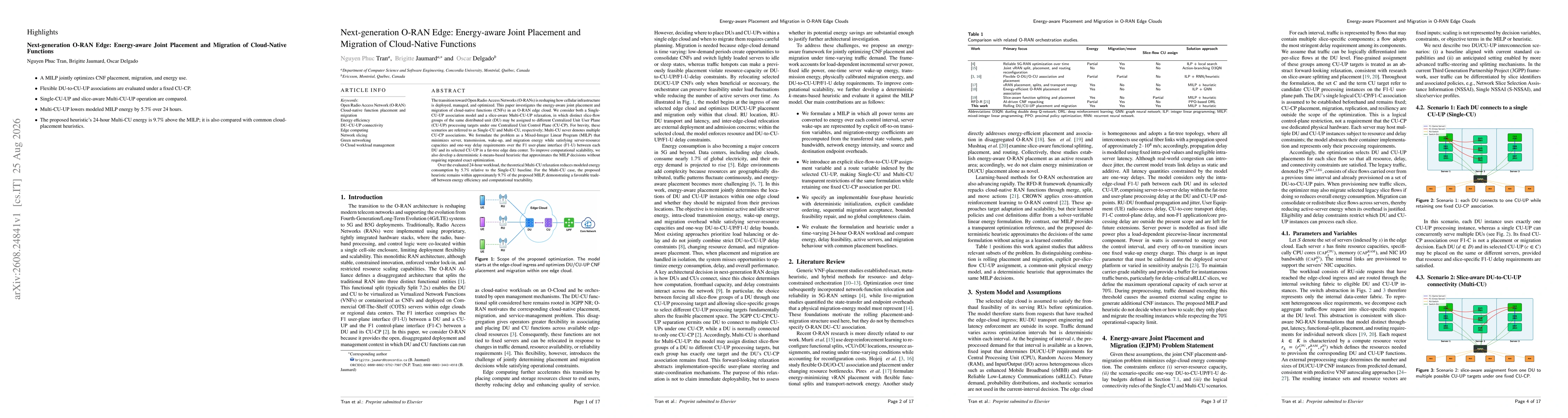 Thumbnail for Next-generation O-RAN Edge: Energy-aware Joint Placement and Migration of Cloud-Native Functions