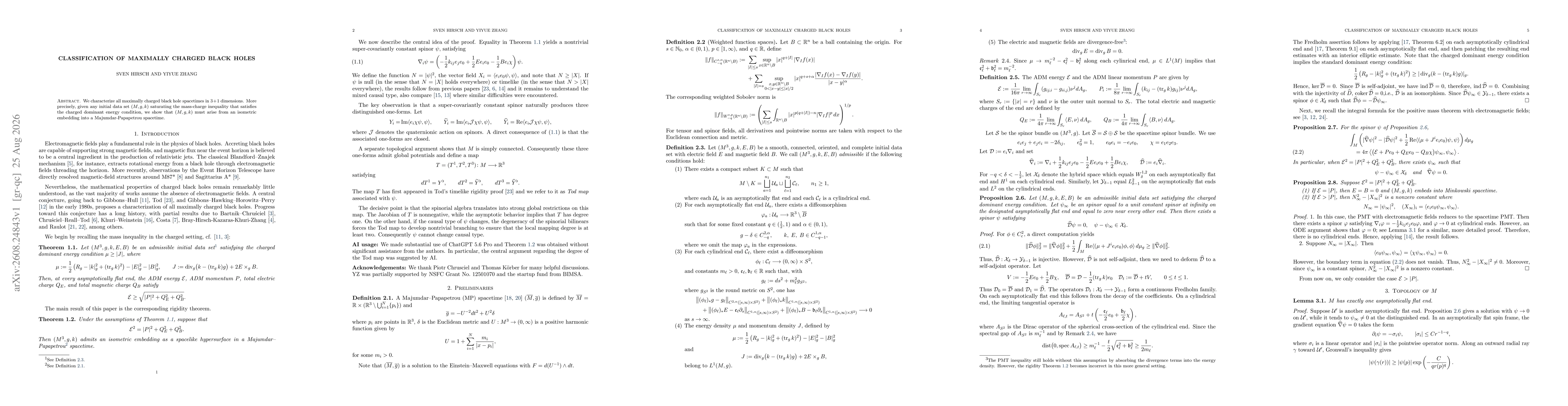 Thumbnail for Classification of Maximally Charged Black Holes