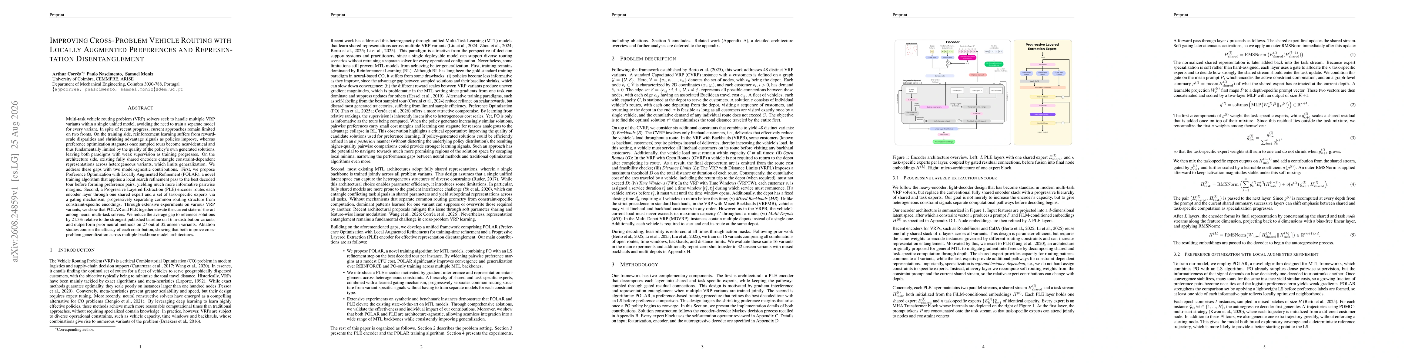 Thumbnail for Improving Cross-Problem Vehicle Routing with Locally Augmented Preferences and Representation Disentanglement