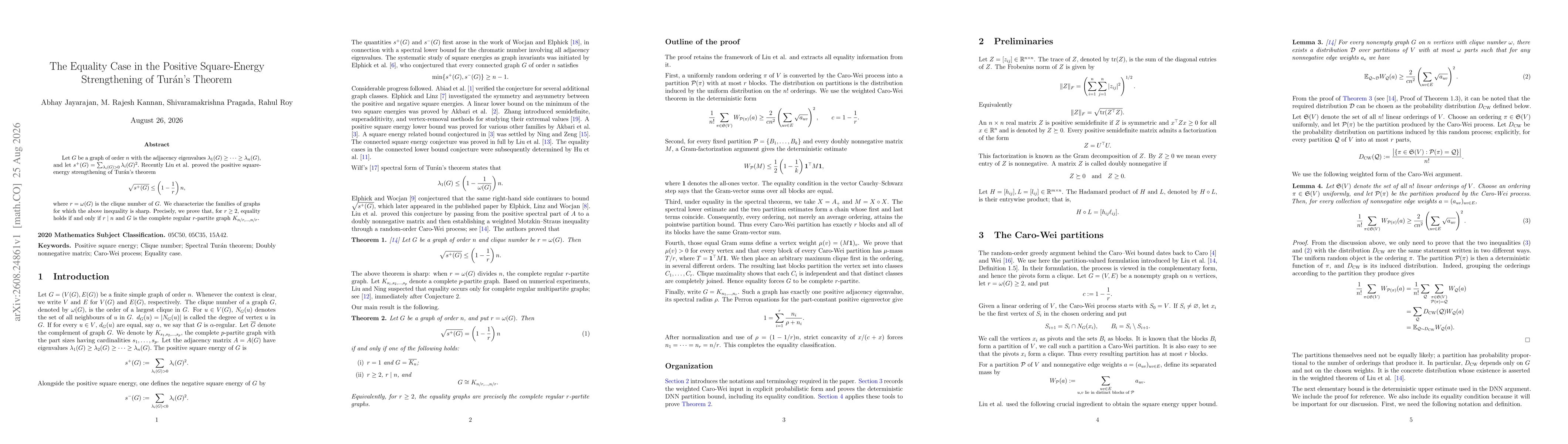 Thumbnail for The Equality Case in the Positive Square-Energy Strengthening of Turán's Theorem