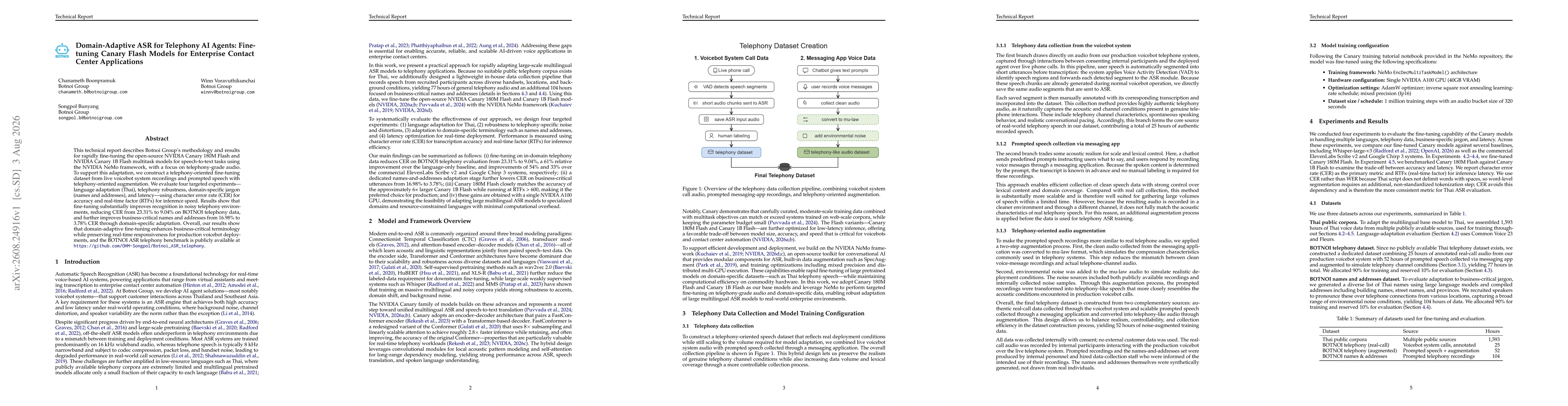 Thumbnail for Domain-Adaptive ASR for Telephony AI Agents: Fine-tuning Canary Flash Models for Enterprise Contact Center Applications