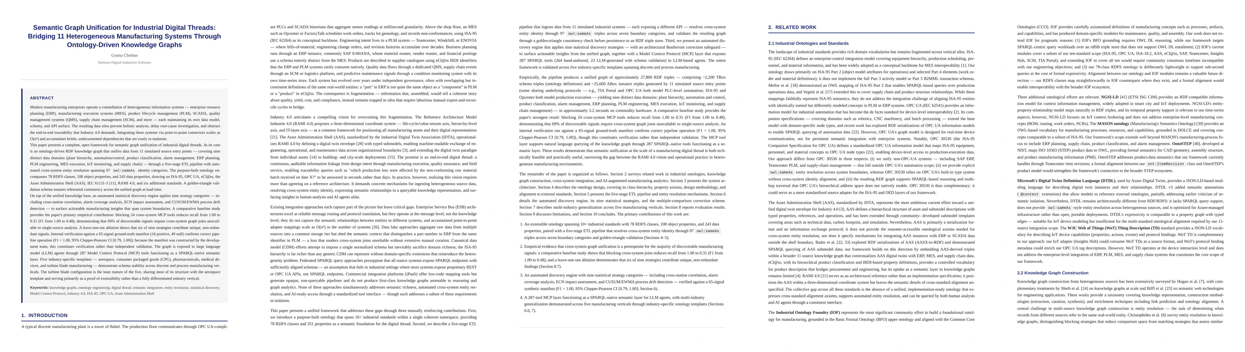Thumbnail for Semantic Graph Unification for Industrial Digital Threads: Bridging 11 Heterogeneous Manufacturing Systems Through Ontology-Driven Knowledge Graphs