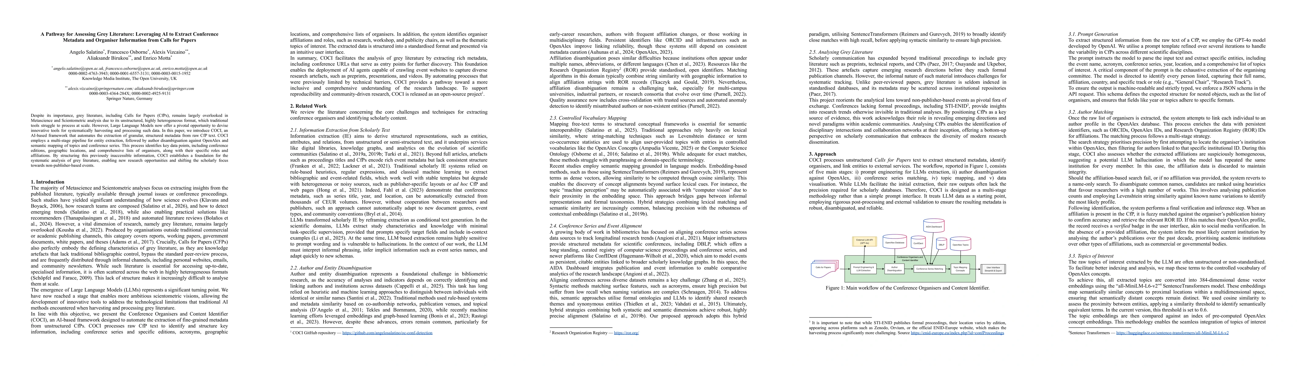 Thumbnail for A Pathway for Assessing Grey Literature: Leveraging AI to Extract Conference Metadata and Organiser Information from Calls for Papers