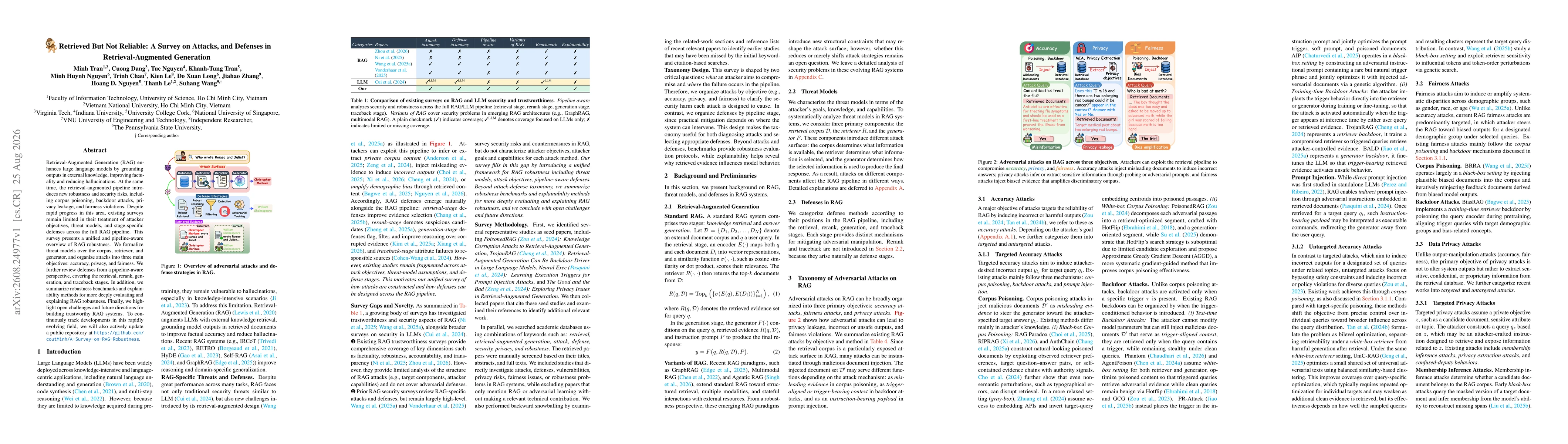 Thumbnail for Retrieved But Not Reliable: A Survey on Attacks, and Defenses in Retrieval-Augmented Generation
