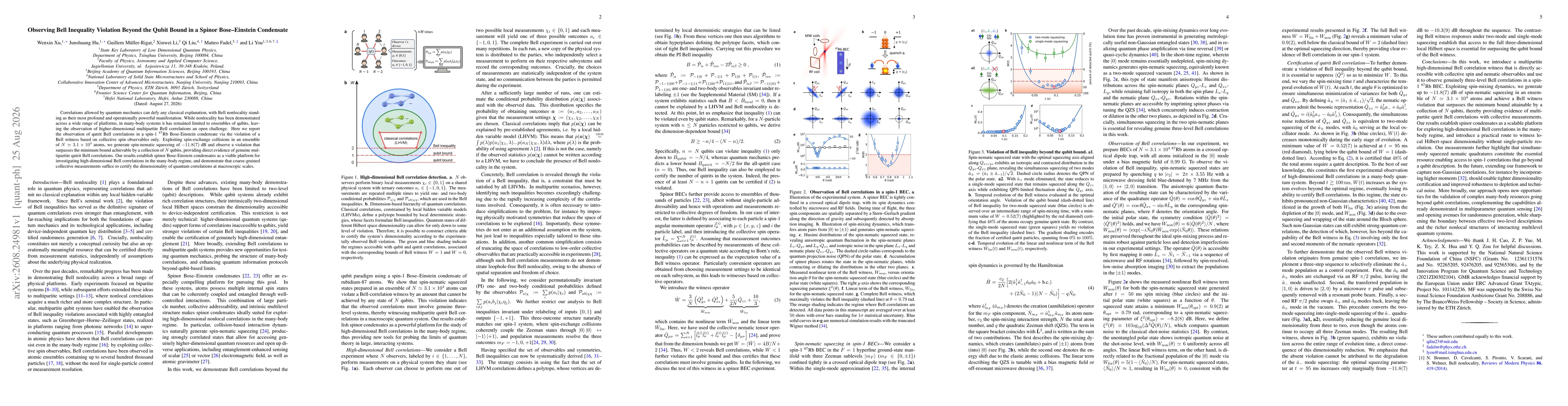 Thumbnail for Observing Bell Inequality Violation Beyond the Qubit Bound in a Spinor Bose--Einstein Condensate