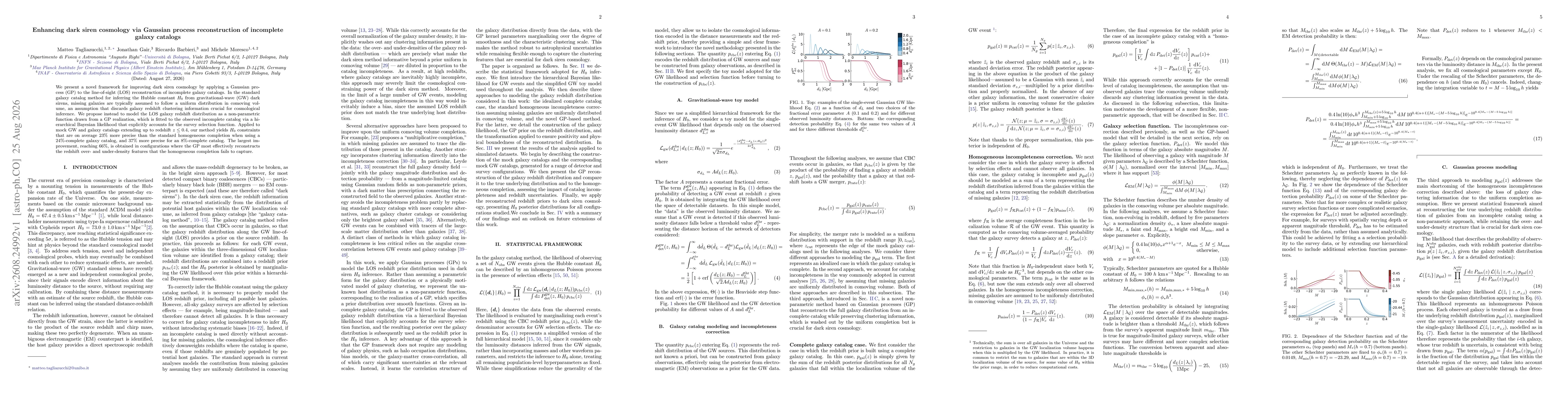 Thumbnail for Enhancing dark siren cosmology via Gaussian process reconstruction of incomplete galaxy catalogs
