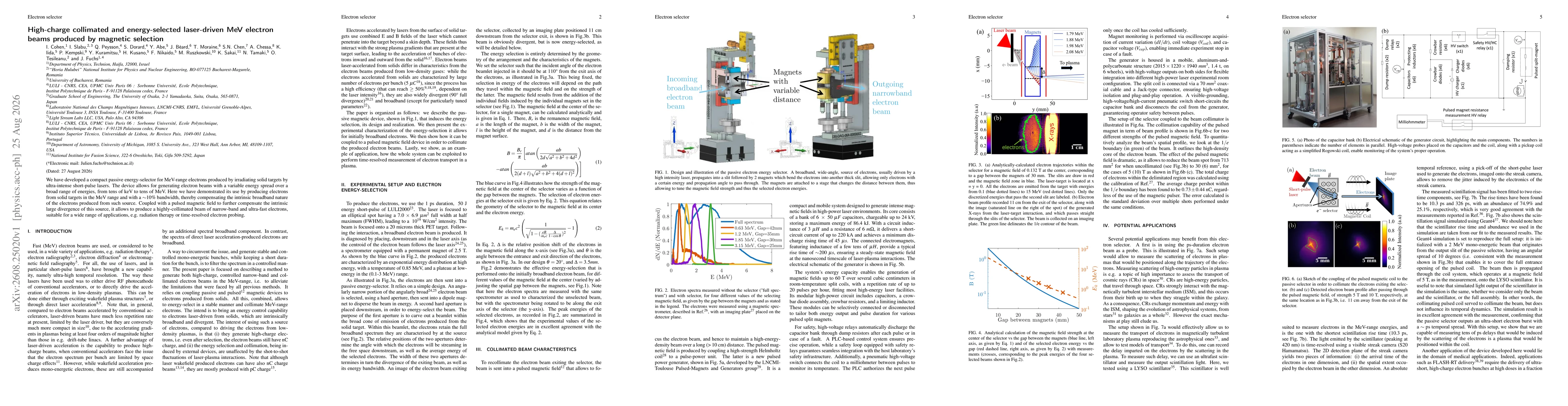 Thumbnail for High-charge collimated and energy-selected laser-driven MeV electron beams produced by magnetic selection