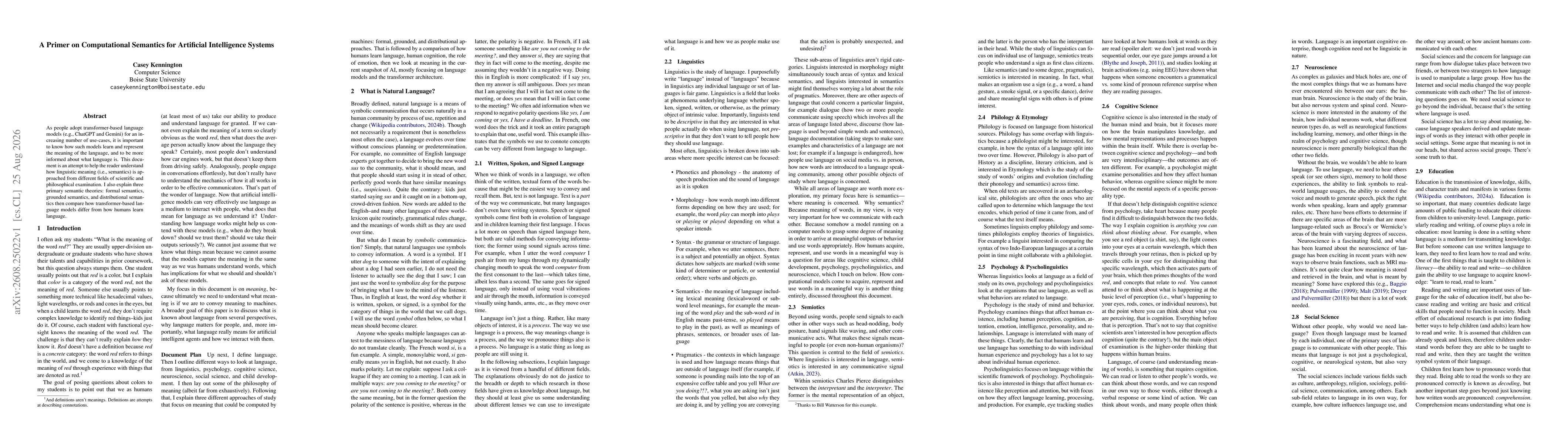 Thumbnail for A Primer on Computational Semantics for Artificial Intelligence Systems