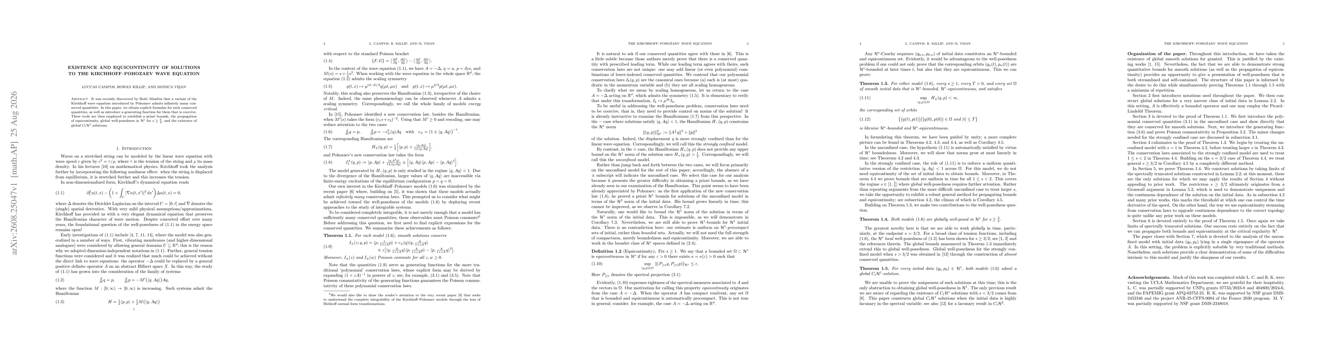 Thumbnail for Existence and equicontinuity of solutions to the Kirchhoff--Pohozaev wave equation