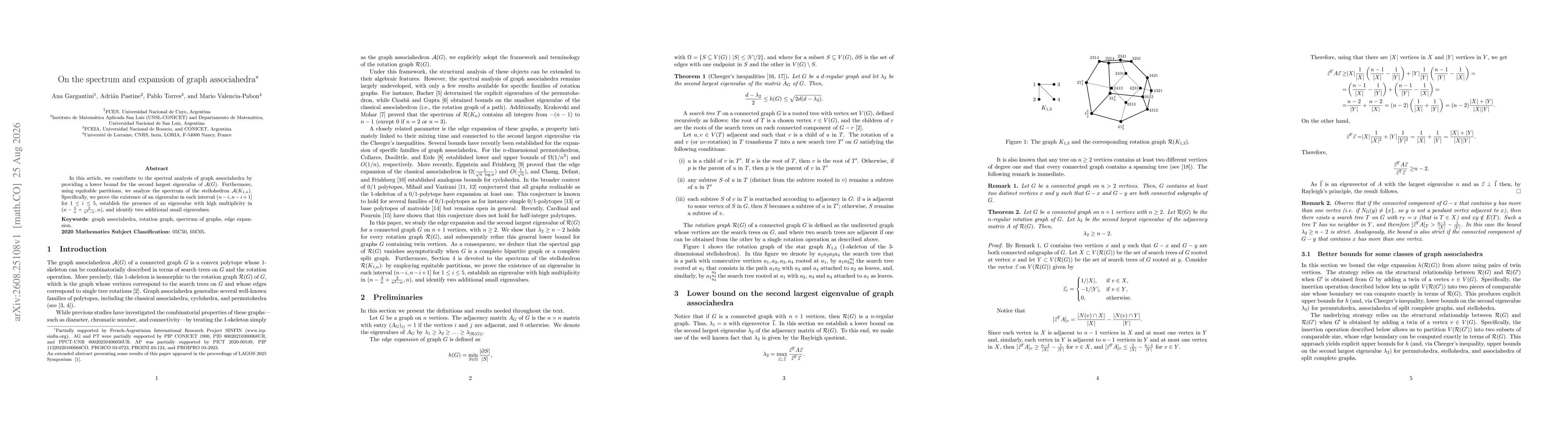Thumbnail for On the spectrum and expansion of graph associahedra