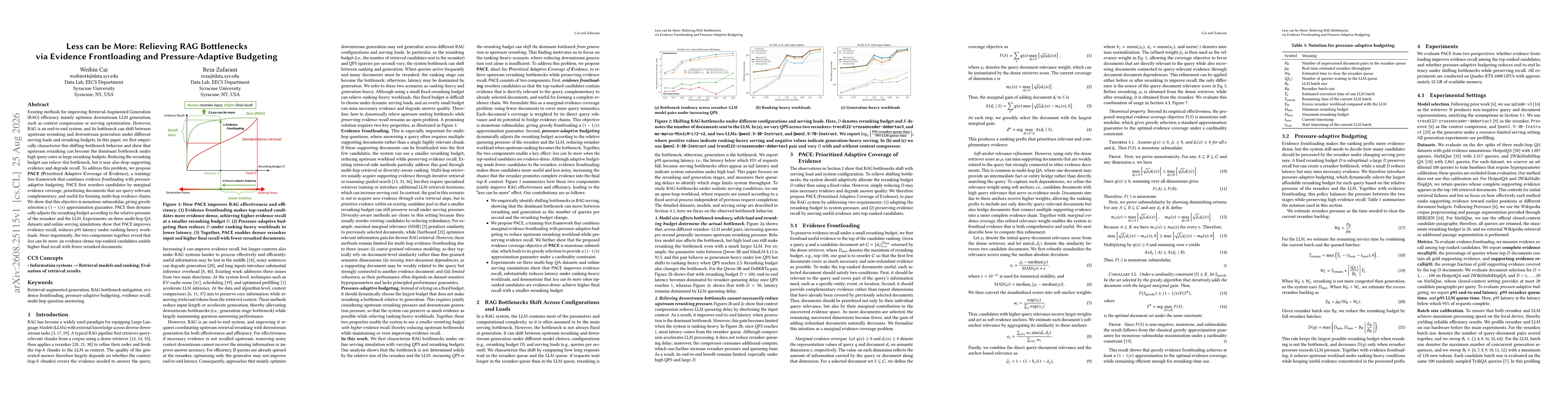Thumbnail for Less can be More: Relieving RAG Bottlenecks via Evidence Frontloading and Pressure-Adaptive Budgeting