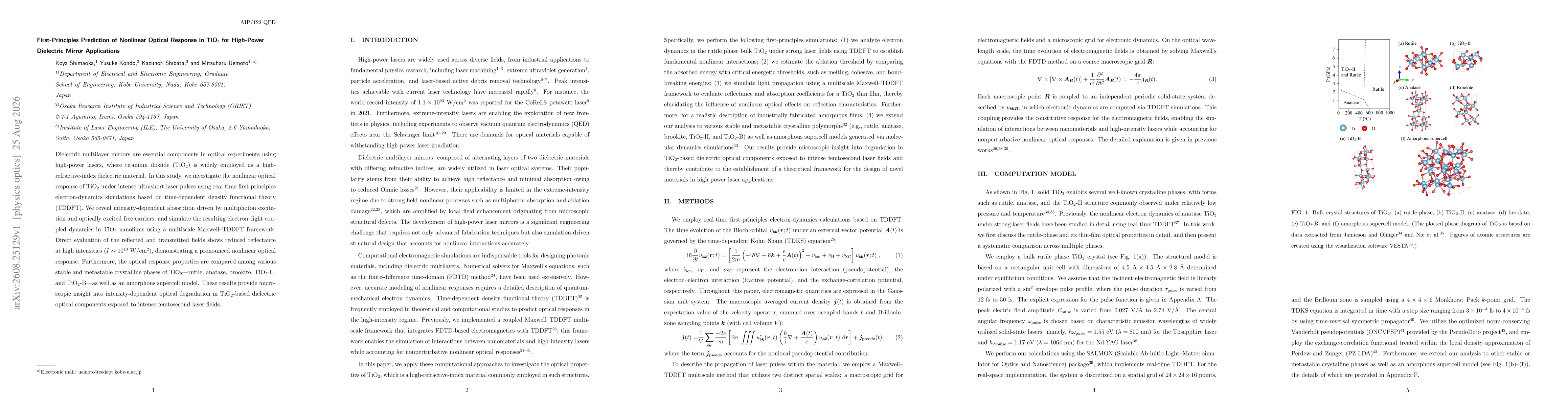 Thumbnail for First-Principles Prediction of Nonlinear Optical Response in $\text{TiO}_2$ for High-Power Dielectric Mirror Applications