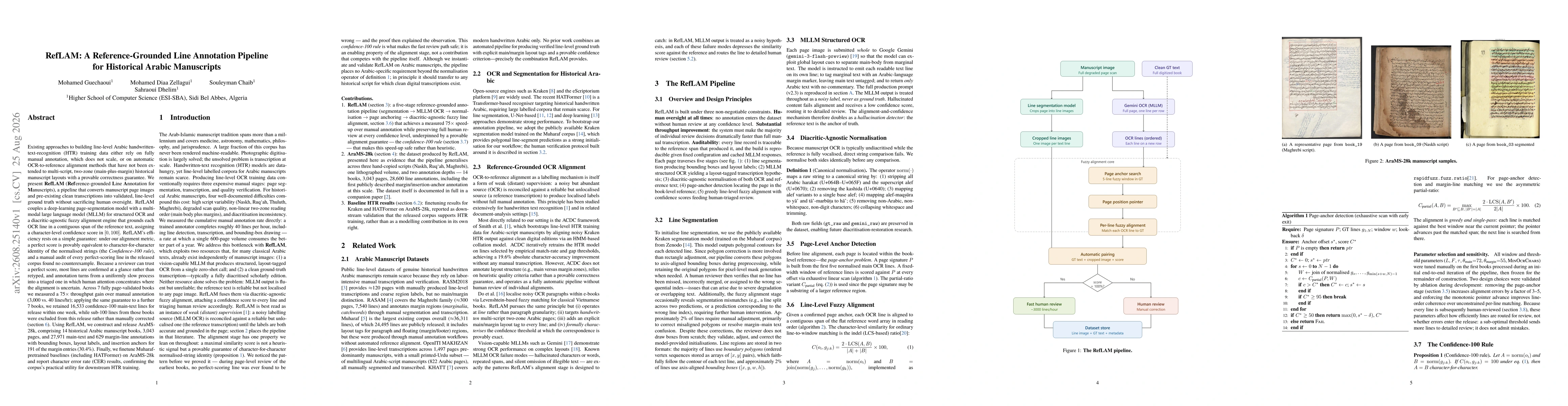 Thumbnail for RefLAM: A Reference-Grounded Line Annotation Pipeline for Historical Arabic Manuscripts