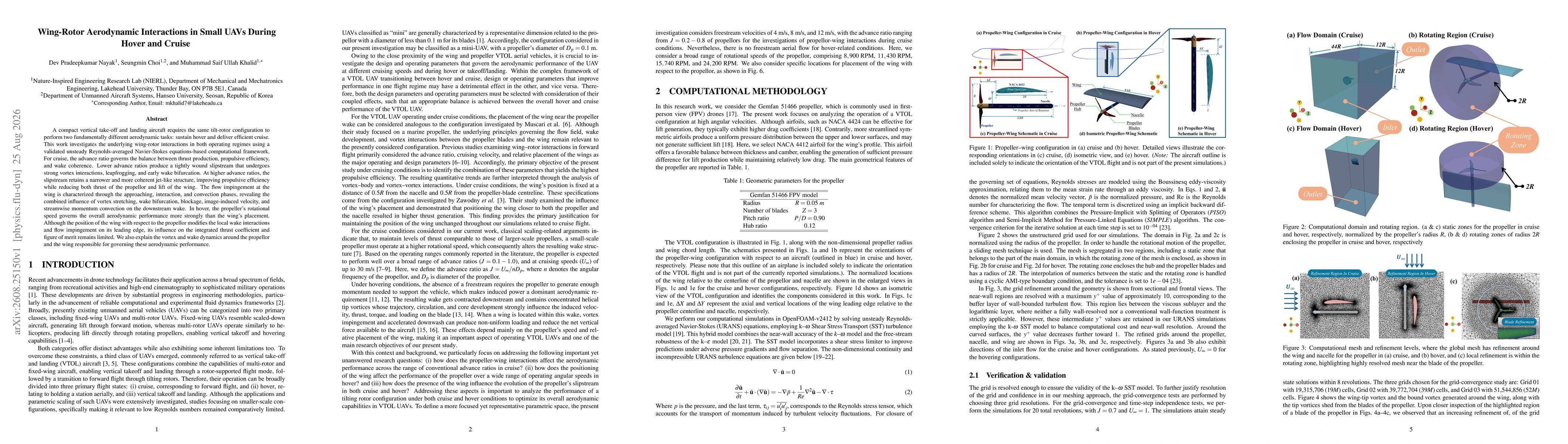 Thumbnail for Wing-Rotor Aerodynamic Interactions in Small UAVs During Hover and Cruise