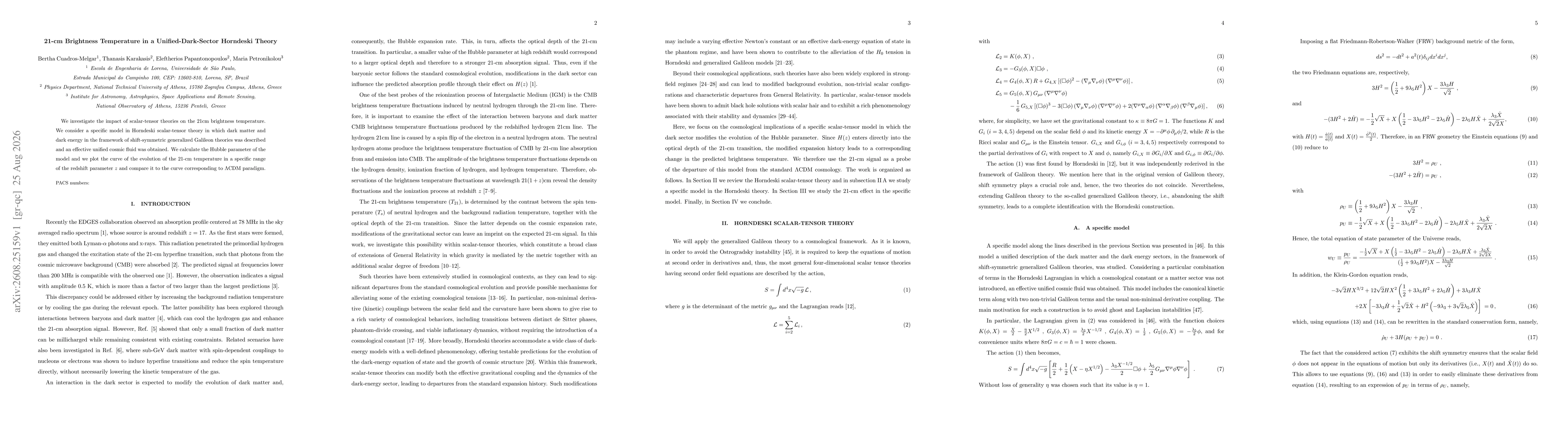 Thumbnail for 21-cm Brightness Temperature in a Unified-Dark-Sector Horndeski Theory