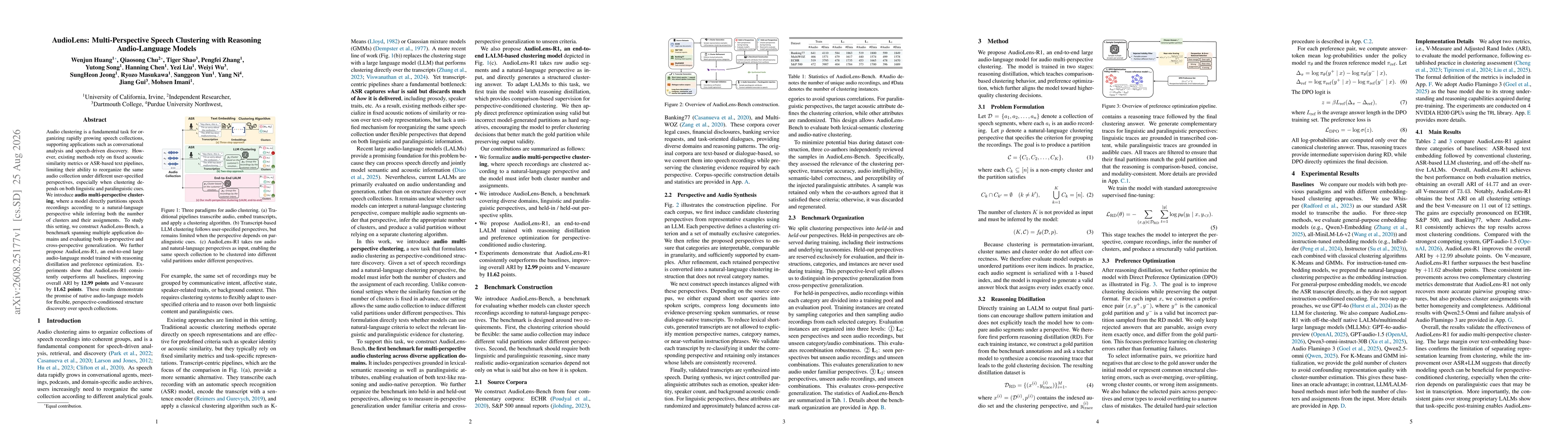 Thumbnail for AudioLens: Multi-Perspective Speech Clustering with Reasoning Audio-Language Models