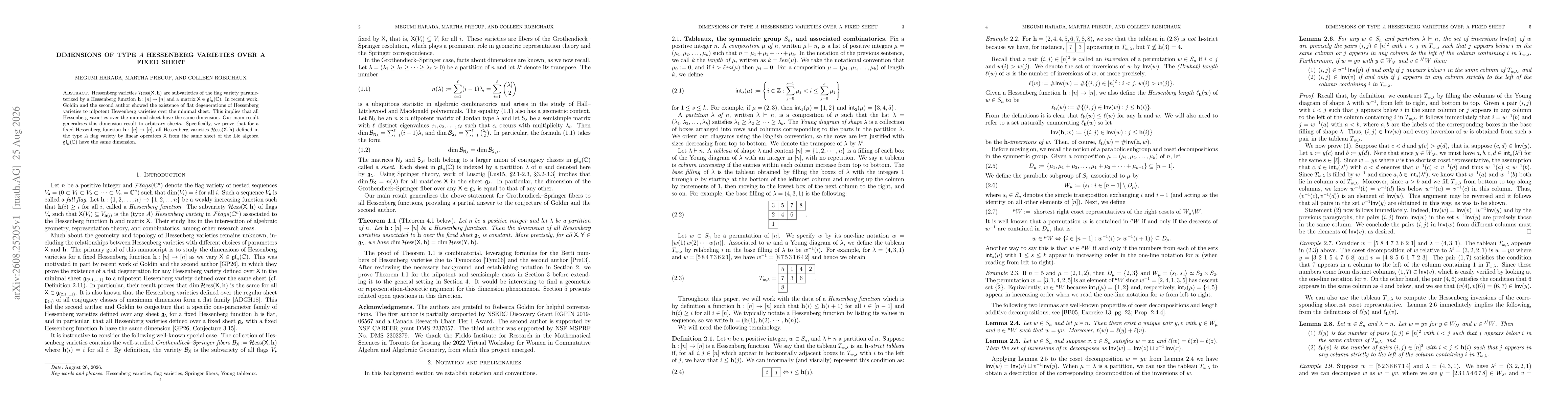 Thumbnail for Dimensions of type $A$ Hessenberg varieties over a fixed sheet