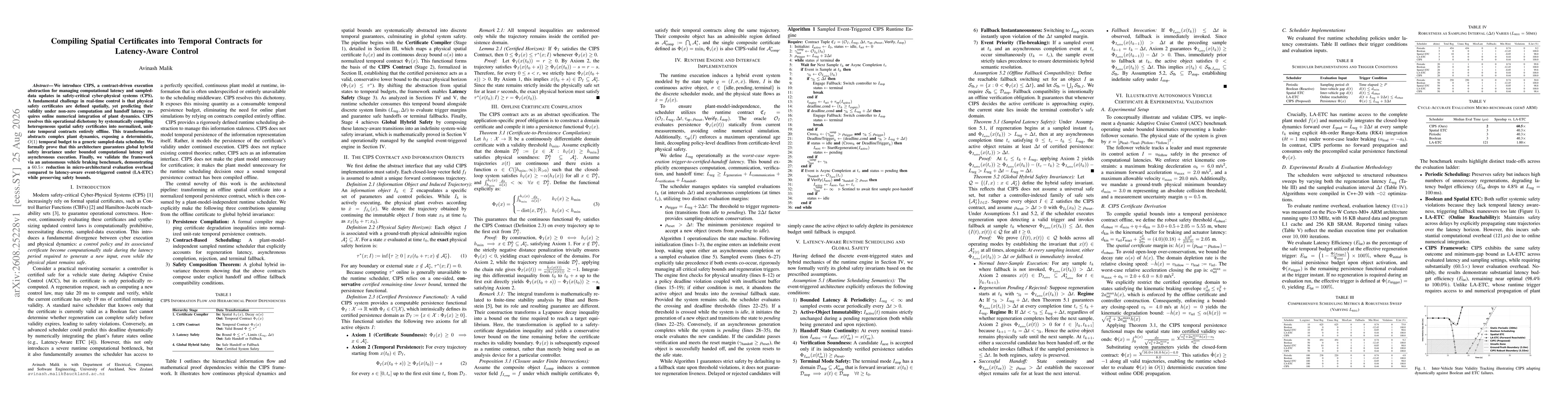 Thumbnail for Compiling Spatial Certificates into Temporal Contracts for Latency-Aware Control