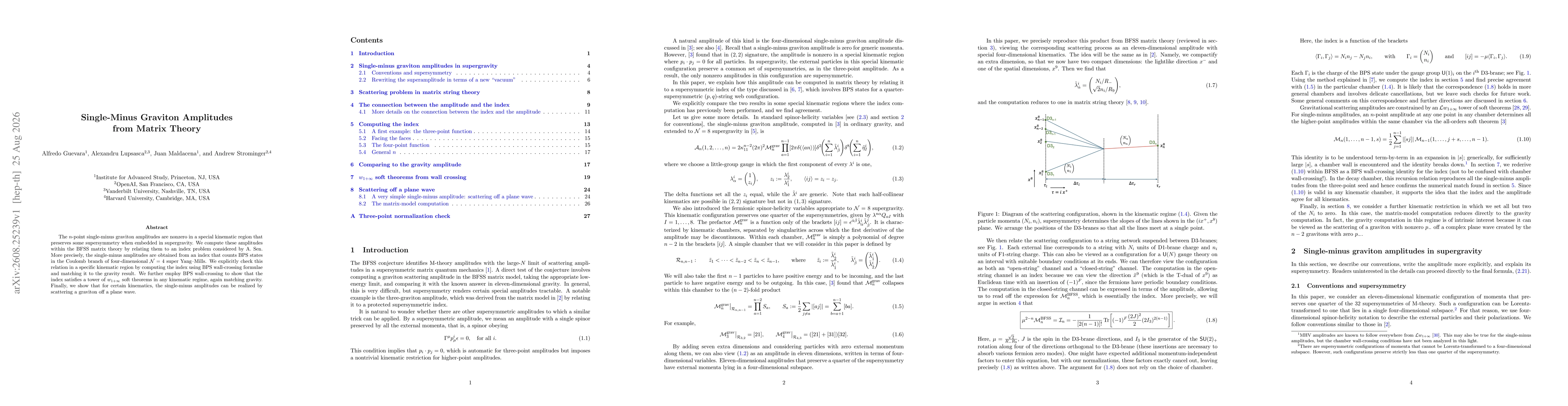 Thumbnail for Single-Minus Graviton Amplitudes from Matrix Theory
