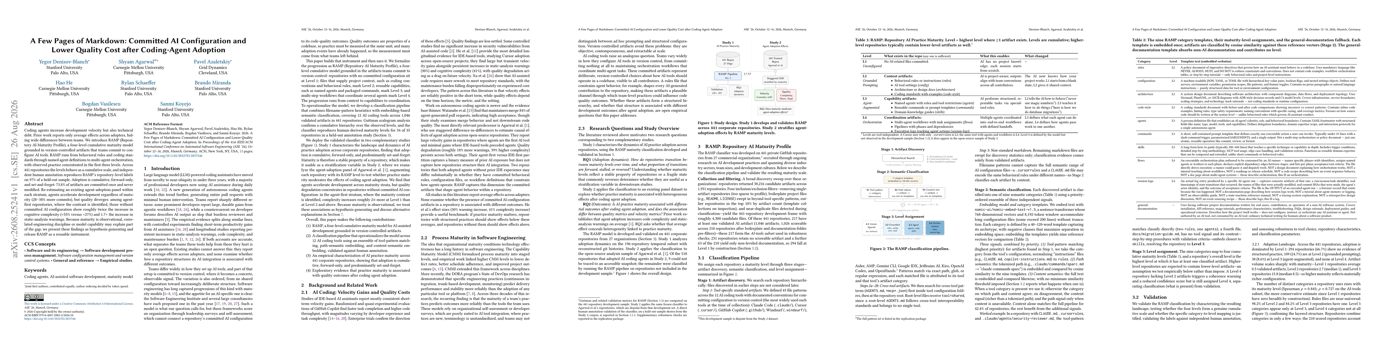 Thumbnail for A Few Pages of Markdown: Committed AI Configuration and Lower Quality Cost after Coding-Agent Adoption