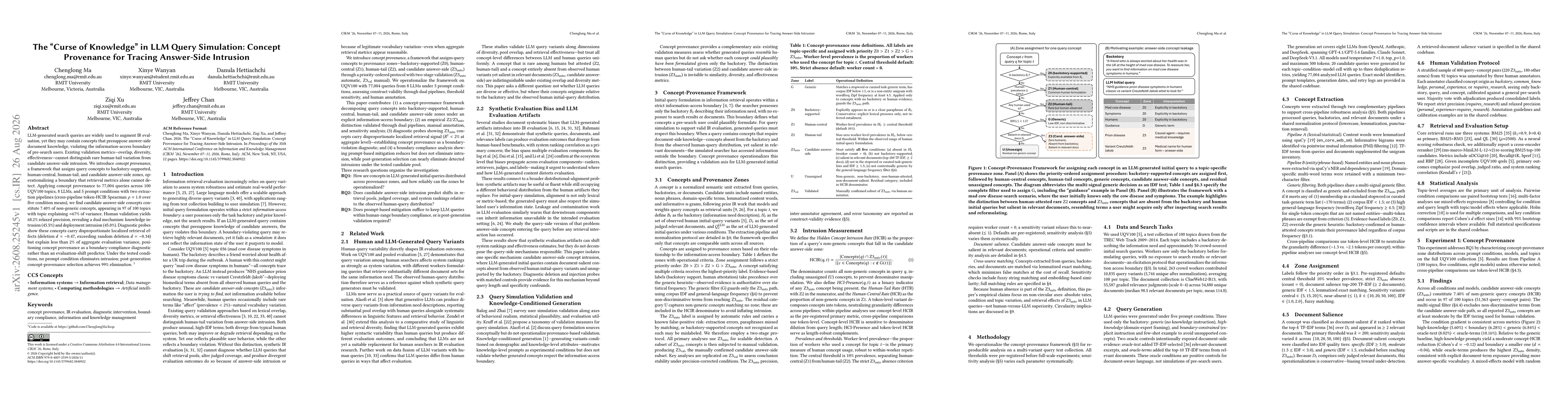 Thumbnail for The "Curse of Knowledge" in LLM Query Simulation: Concept Provenance for Tracing Answer-Side Intrusion