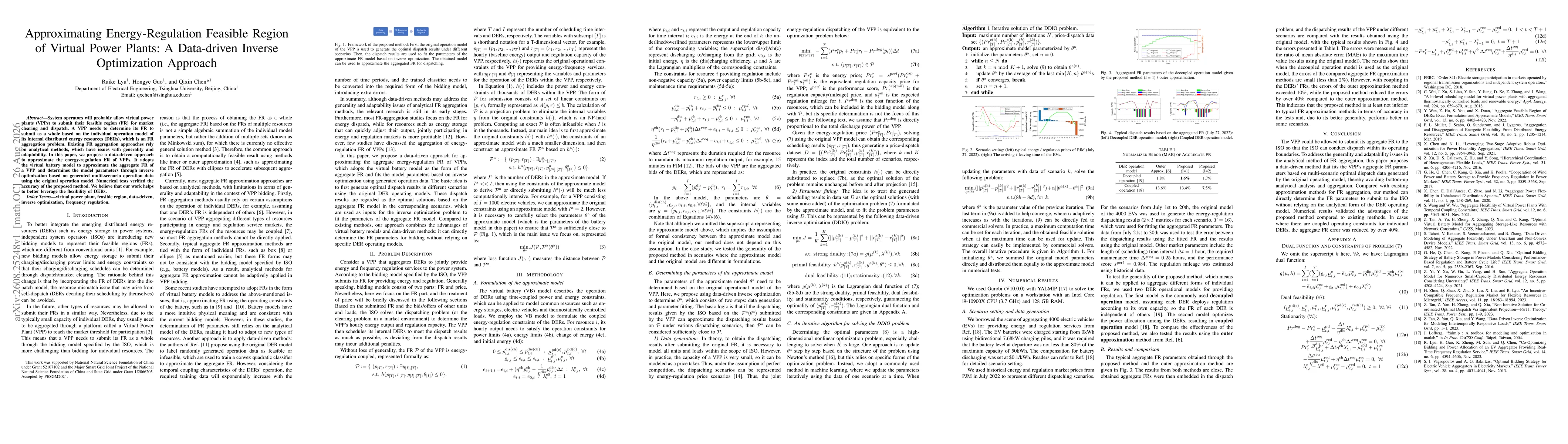 Thumbnail for Approximating Energy-Regulation Feasible Region of Virtual Power Plants: A Data-driven Inverse Optimization Approach