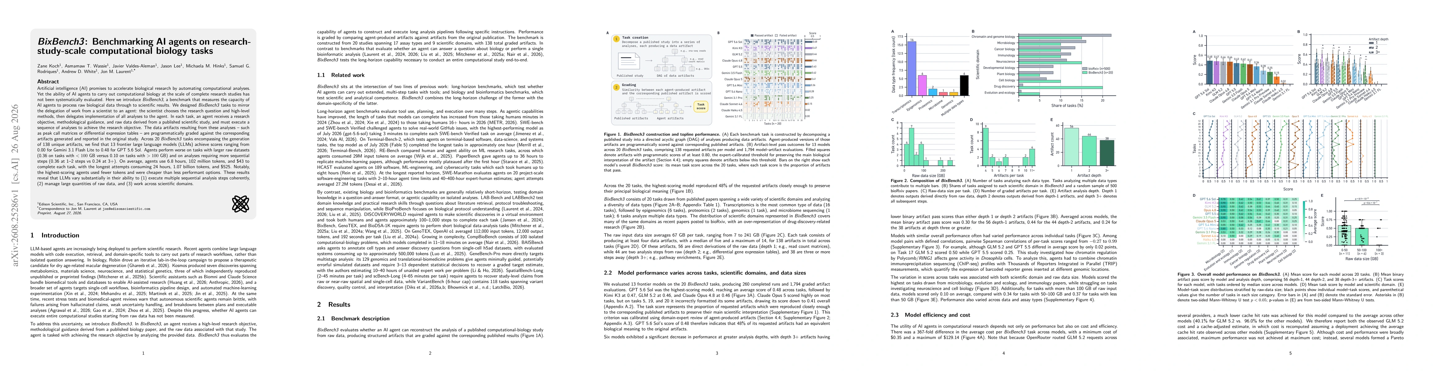 Thumbnail for BixBench3: Benchmarking AI agents on research-study-scale computational biology tasks