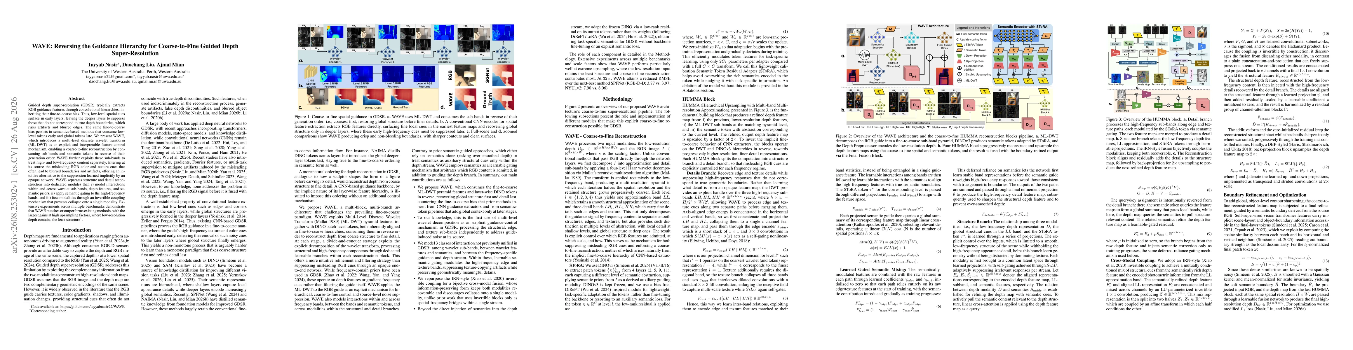 Thumbnail for WAVE: Reversing the Guidance Hierarchy for Coarse-to-Fine Guided Depth Super-Resolution