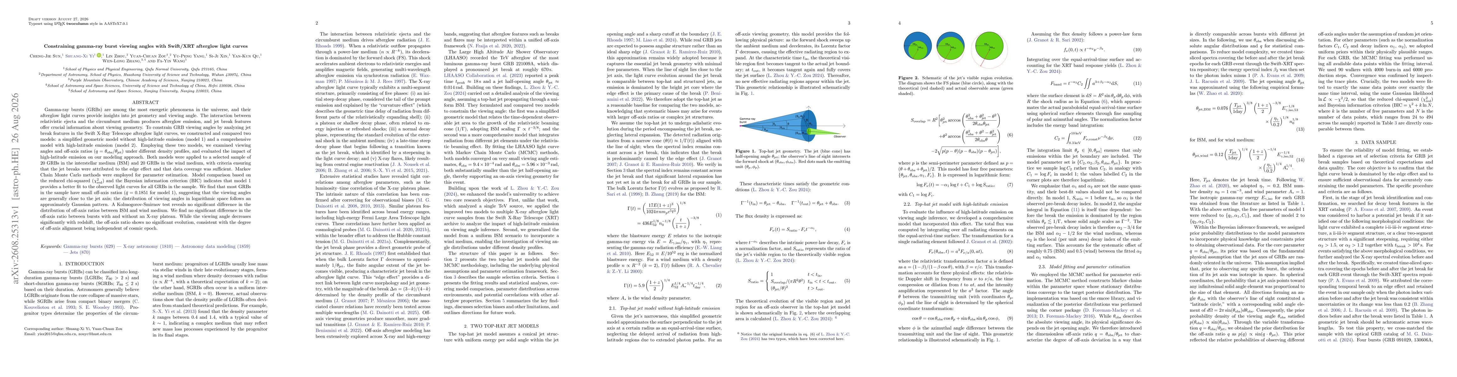 Thumbnail for Constraining gamma-ray burst viewing angles with Swift/XRT afterglow light curves