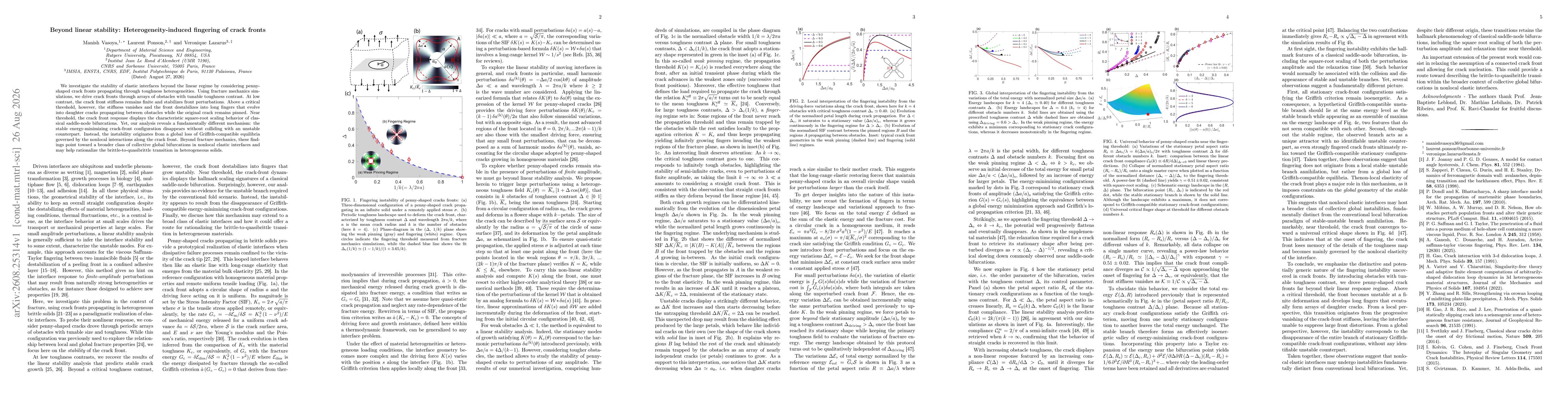Thumbnail for Beyond linear stability: Heterogeneity-induced fingering of crack fronts