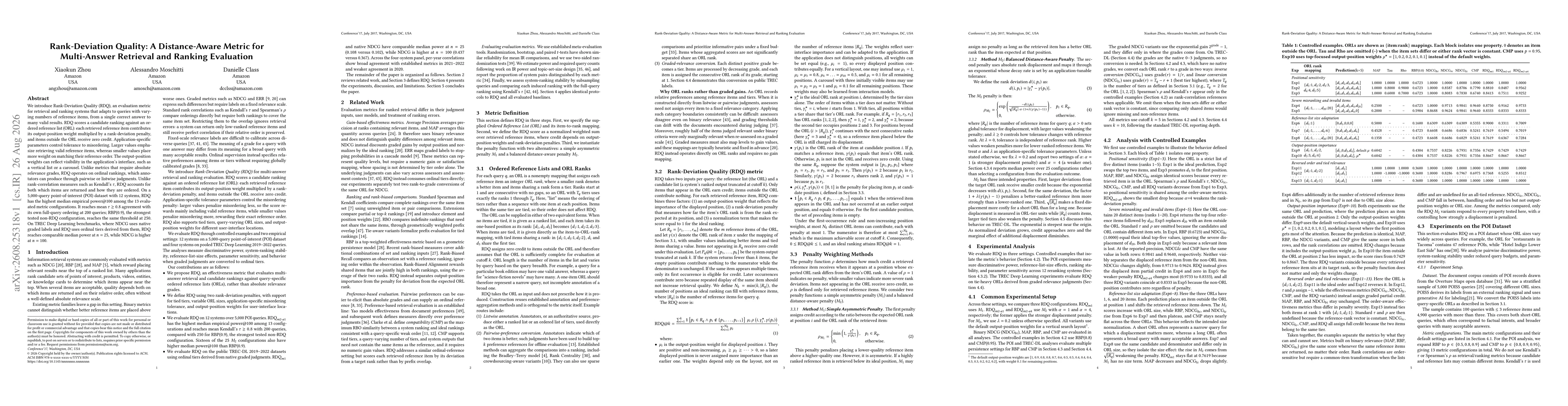 Thumbnail for Rank-Deviation Quality: A Distance-Aware Metric for Multi-Answer Retrieval and Ranking Evaluation