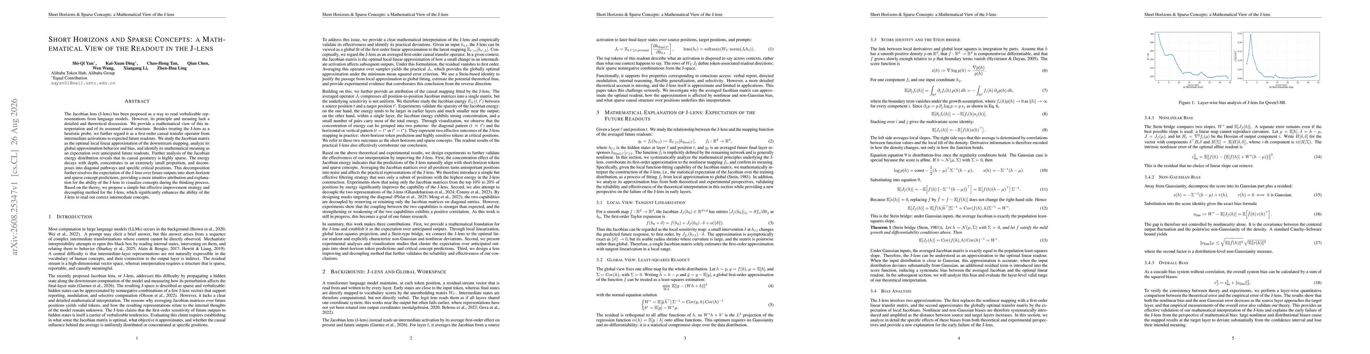 Thumbnail for Short Horizons and Sparse Concepts: a Mathematical View of the Readout in the J-lens