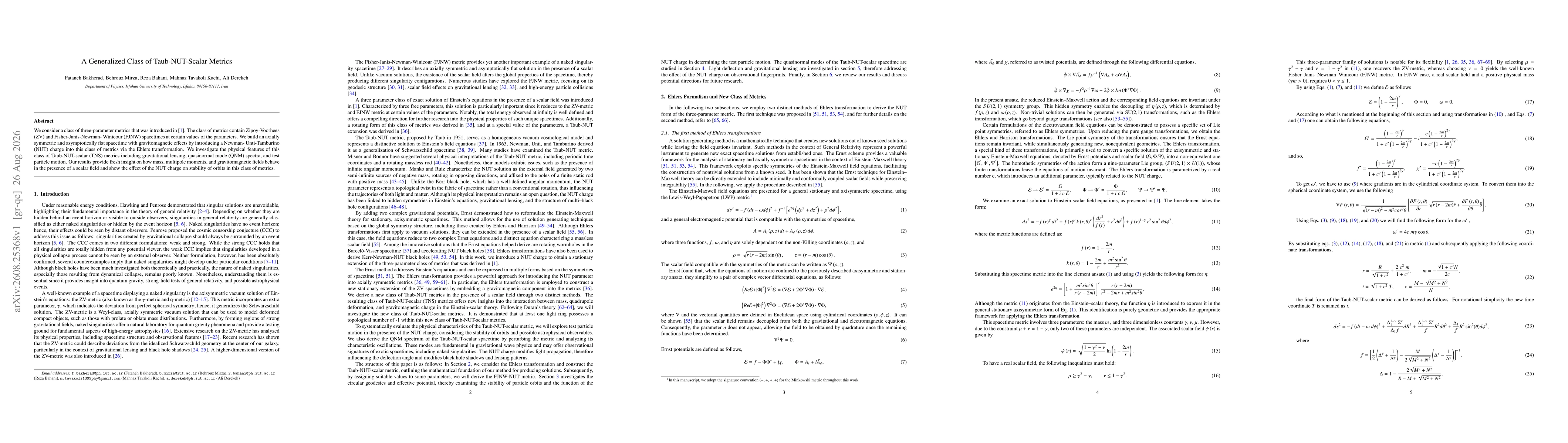 Thumbnail for A Generalized Class of Taub-NUT-Scalar Metrics