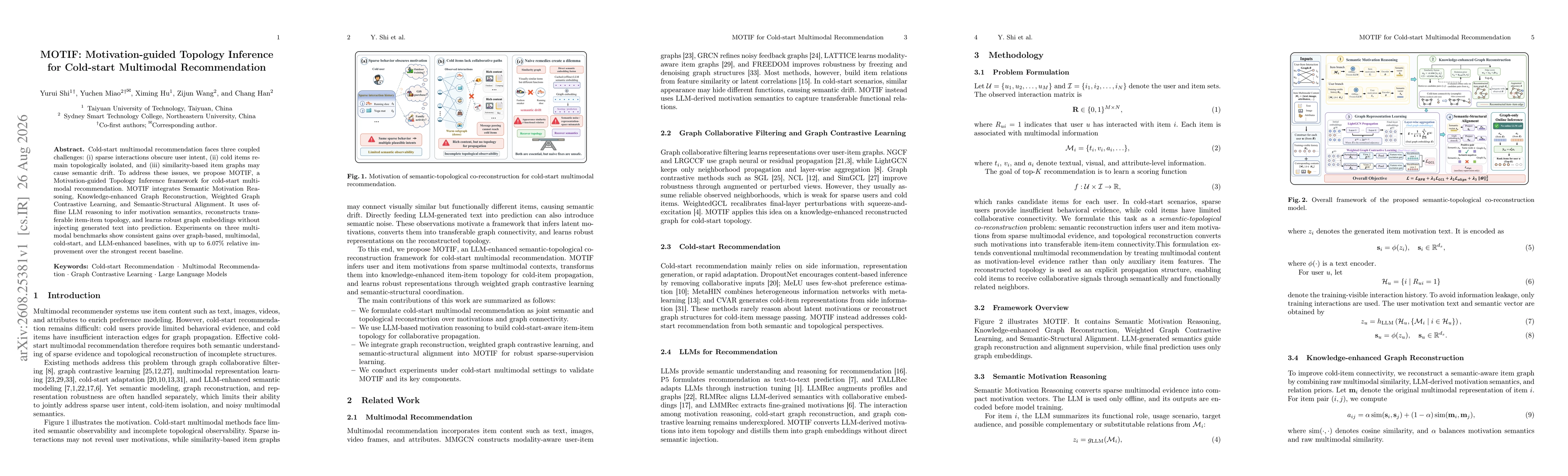 Thumbnail for MOTIF: Motivation-guided Topology Inference for Cold-start Multimodal Recommendation