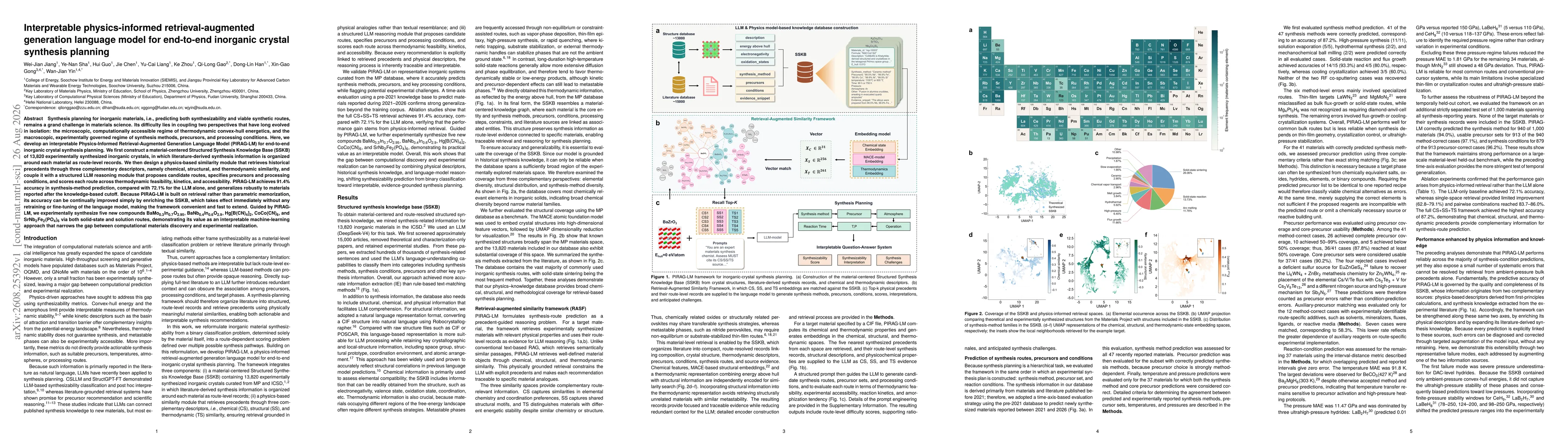 Thumbnail for Interpretable physics-informed retrieval-augmented generation language model for end-to-end inorganic crystal synthesis planning