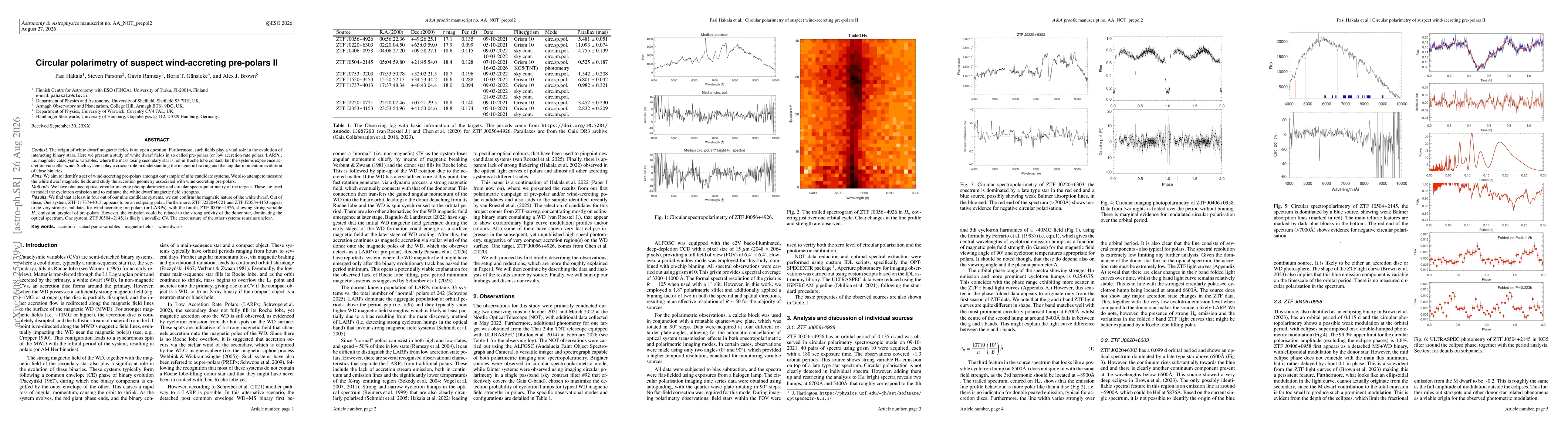 Thumbnail for Circular polarimetry of suspect wind-accreting pre-polars II