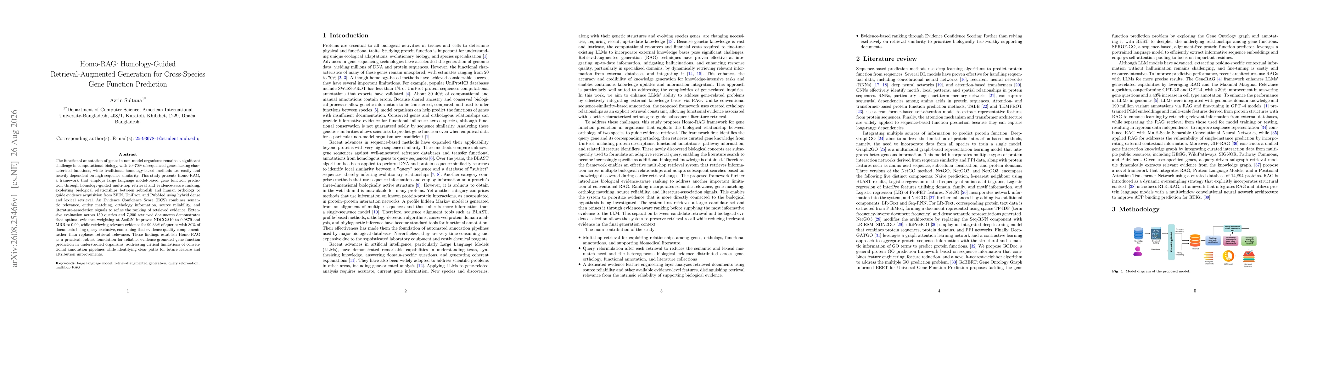 Thumbnail for Homo-RAG: Homology-Guided Retrieval-Augmented Generation for Cross-Species Gene Function Prediction