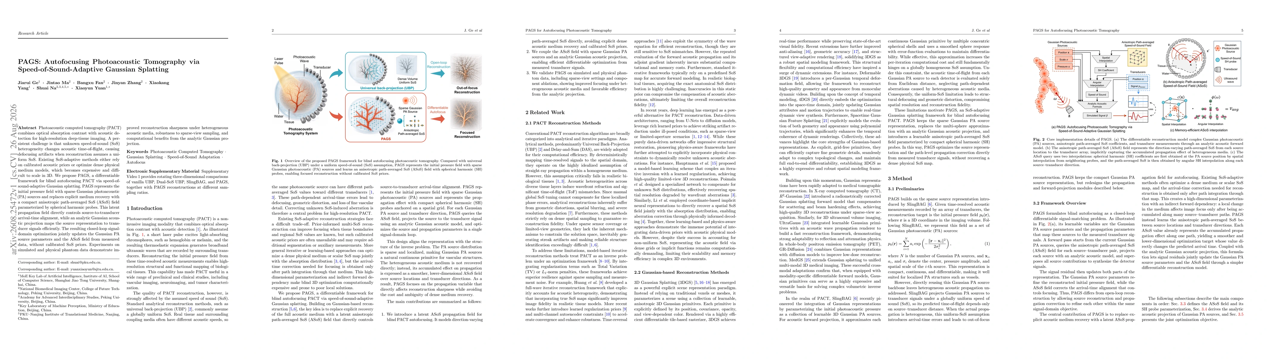 Thumbnail for PAGS: Autofocusing Photoacoustic Tomography via Speed-of-Sound-Adaptive Gaussian Splatting