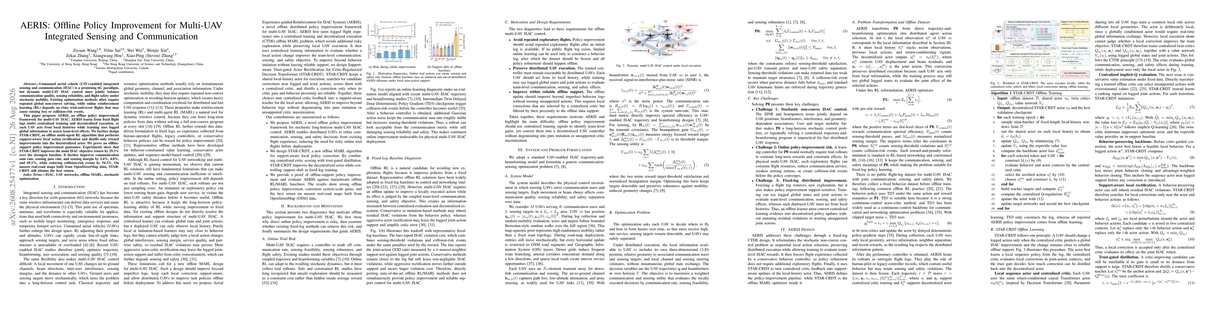 Thumbnail for AERIS: Offline Policy Improvement for Multi-UAV Integrated Sensing and Communication