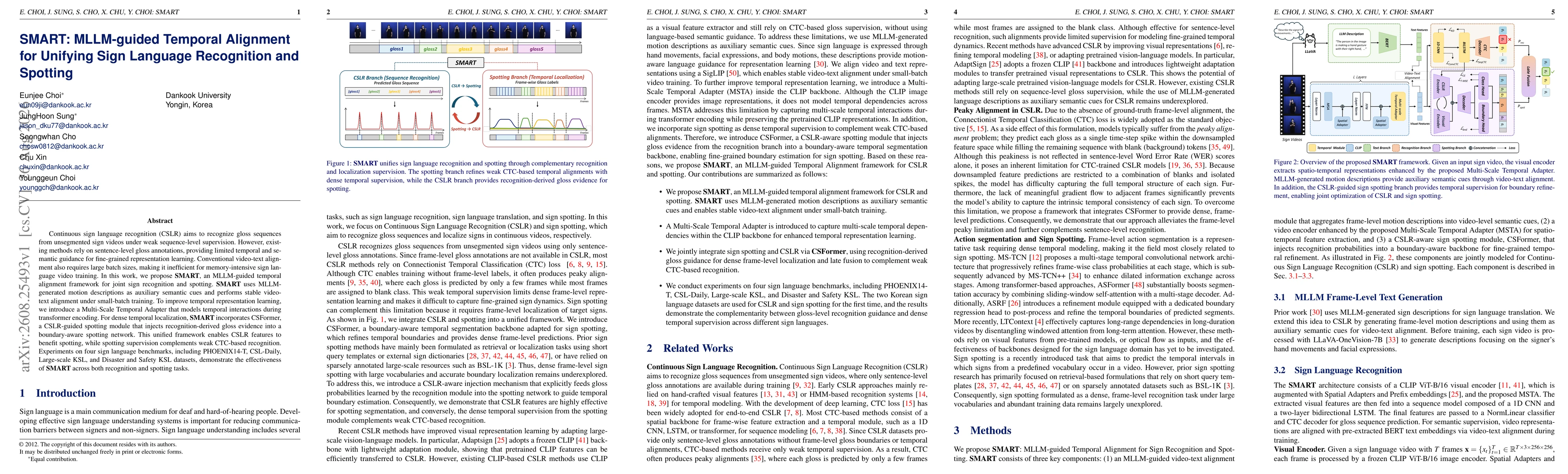 Thumbnail for SMART: MLLM-guided Temporal Alignment for Unifying Sign Language Recognition and Spotting