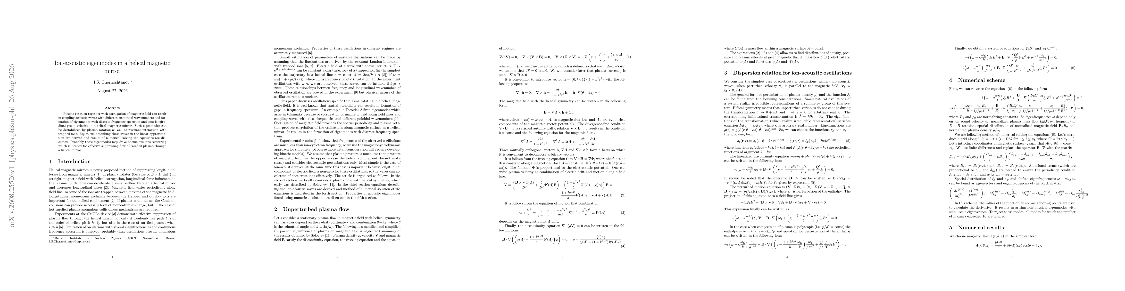 Thumbnail for Ion-acoustic eigenmodes in a helical magnetic mirror
