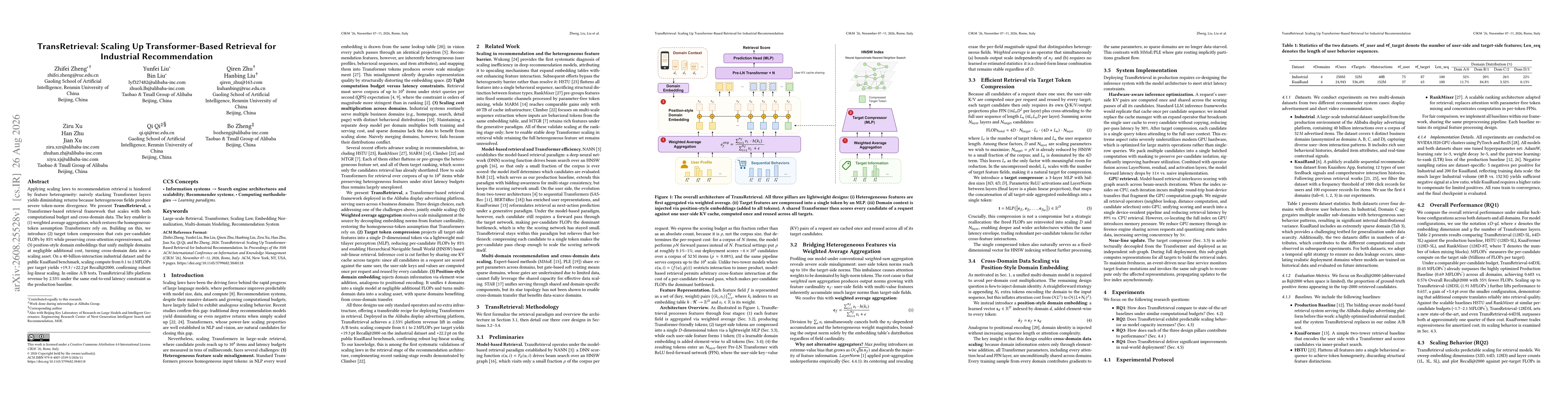 Thumbnail for TransRetrieval: Scaling Up Transformer-Based Retrieval for Industrial Recommendation