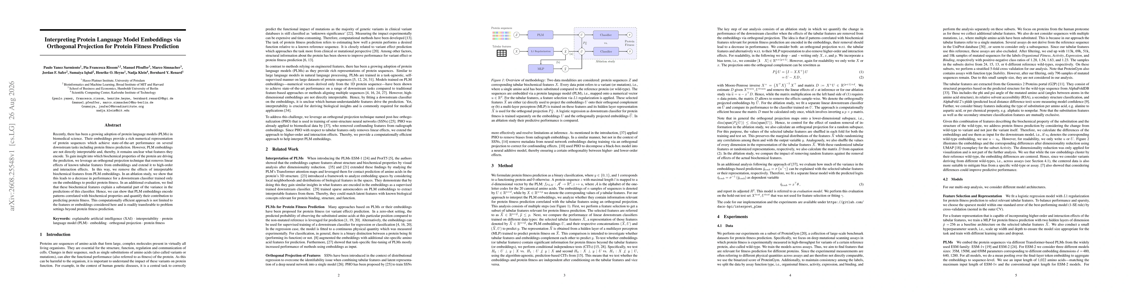 Thumbnail for Interpreting Protein Language Model Embeddings via Orthogonal Projection for Protein Fitness Prediction