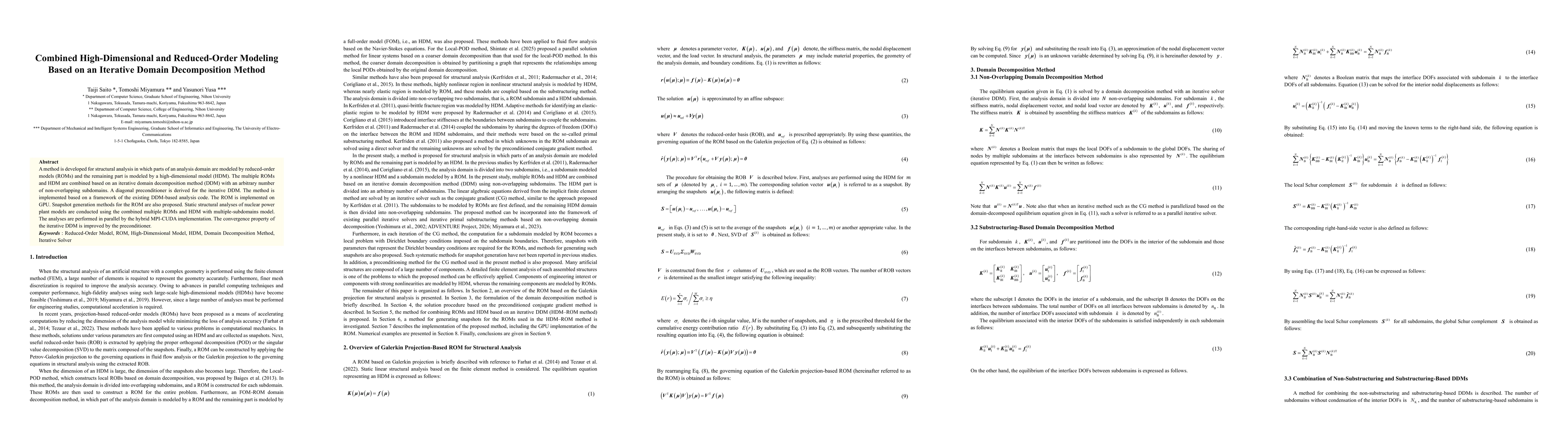 Thumbnail for Combined High-Dimensional and Reduced-Order Modeling Based on an Iterative Domain Decomposition Method