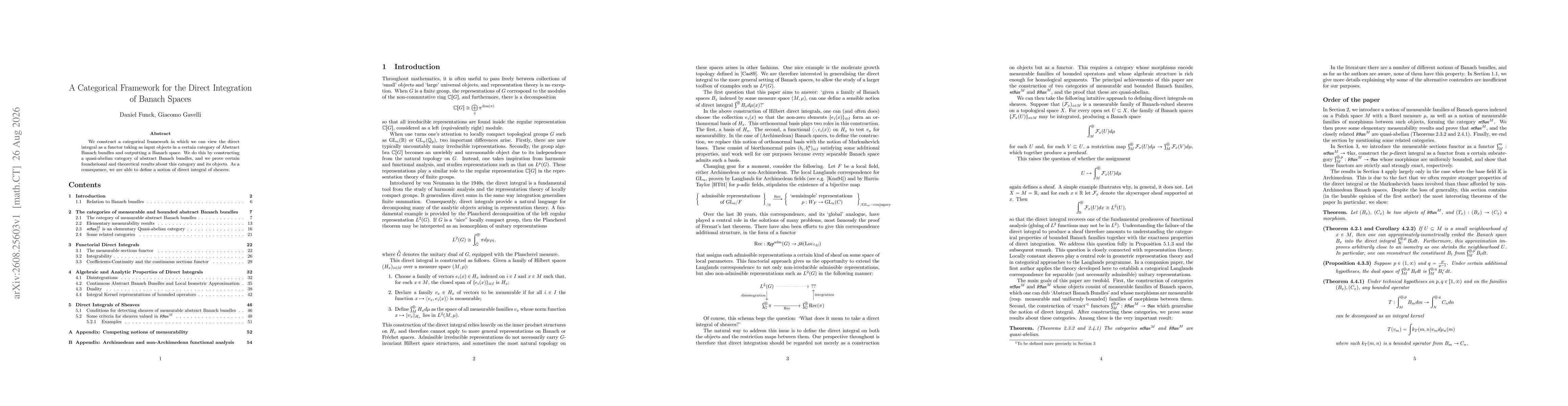 Thumbnail for A Categorical Framework for the Direct Integration of Banach Spaces