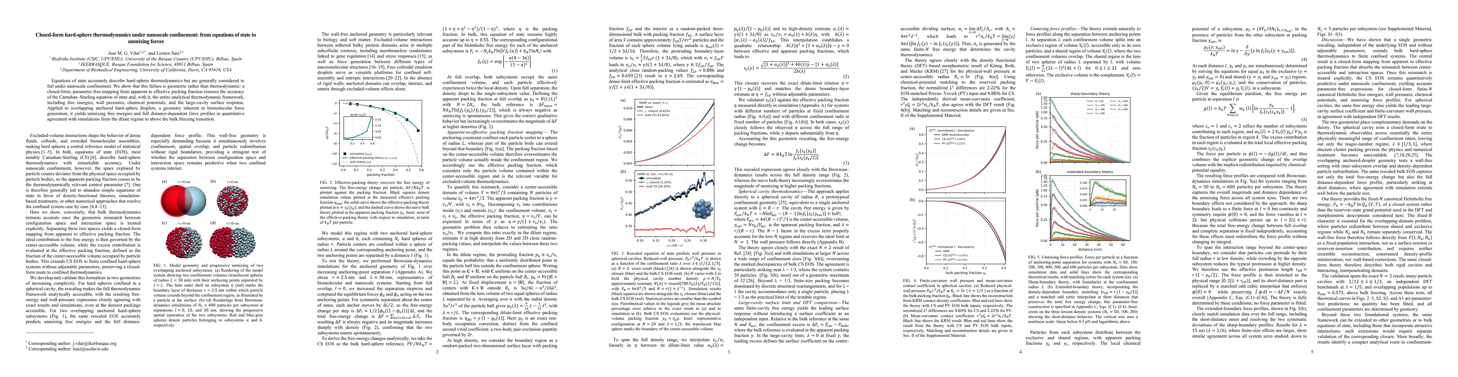 Thumbnail for Closed-form hard-sphere thermodynamics under nanoscale confinement: from equations of state to unmixing forces